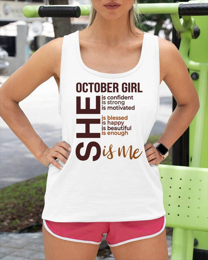 T-SHIRT - OCTOBER GIRL - FOR WOMEN - SHE IS ME -NIKI10 (SKU2605-04-10)