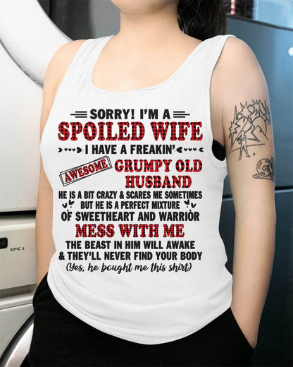 SPOILED WIFE OF AWESOME GRUMPY OLD HUSBAND - PERFECT GIFT  FROM HUSBAND - KATE00 (SKU12-111-00)