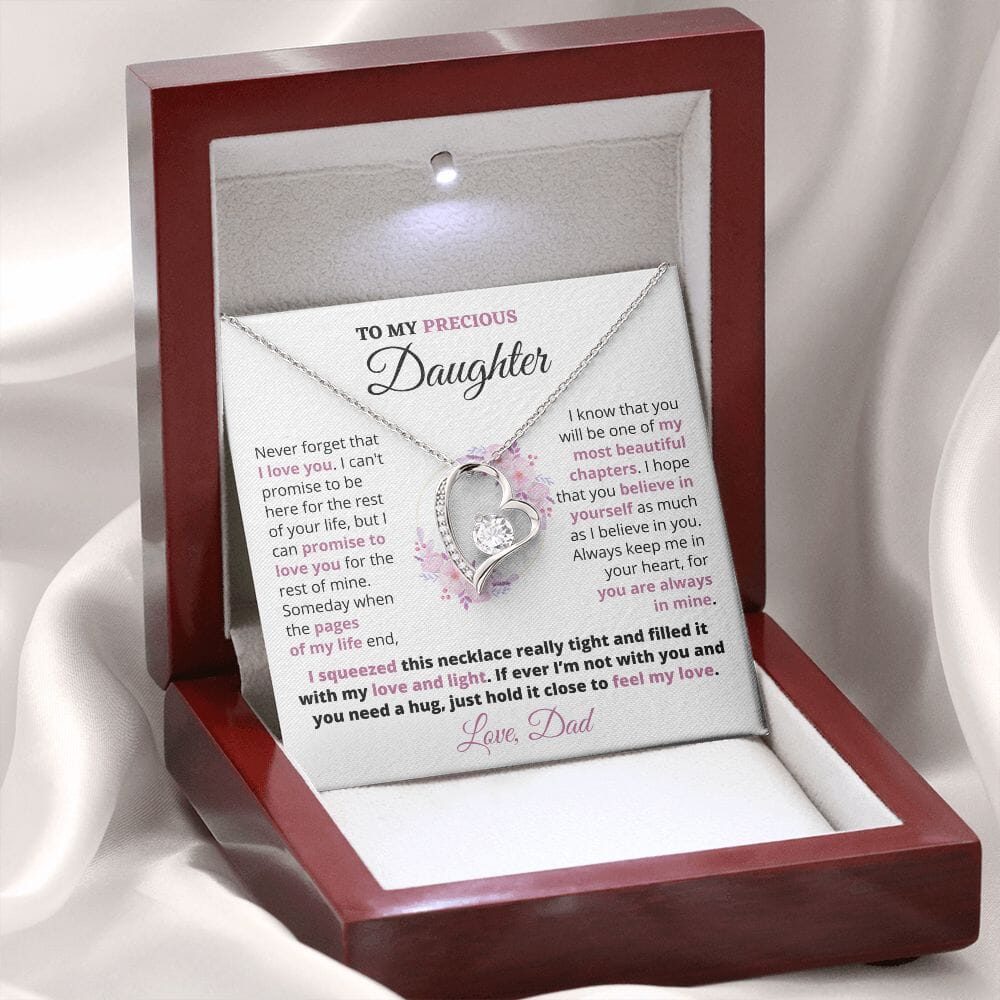 TO MY DAUGHTER - GIFT FROM DAD "Always Keep Me In Your Heart" - Forever Love Necklace