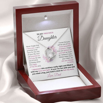 TO MY DAUGHTER - GIFT FROM DAD "Always Keep Me In Your Heart" - Forever Love Necklace