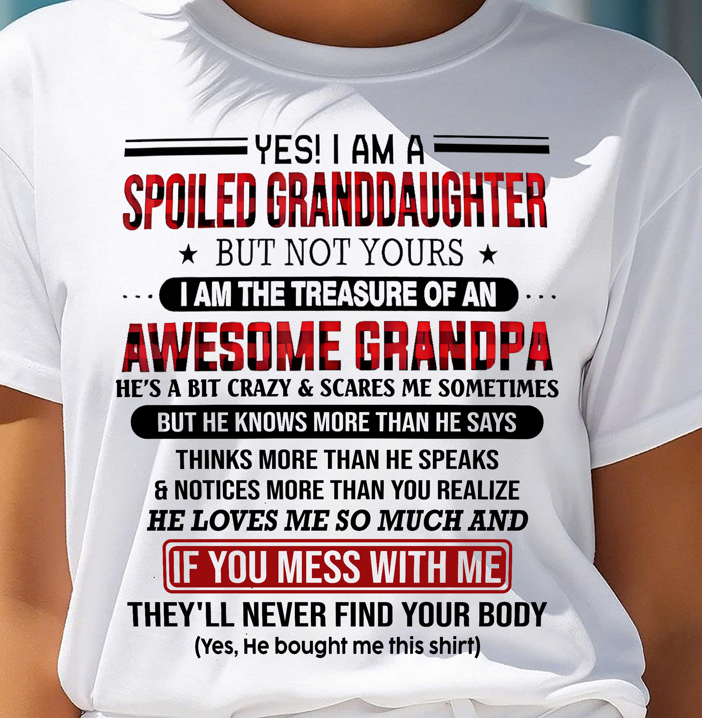 YES! I'M A SPOILED GRANDDAUGHTER - GIFT FROM GRANDPA - NIKI00 (SKU26T-01317-00)