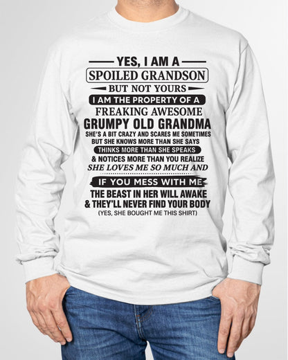 Yes I’m A Stubborn Grandson T-Shirt – Birthday Gift From Grandma / Woman - KATE00 (SKU10-171-00)