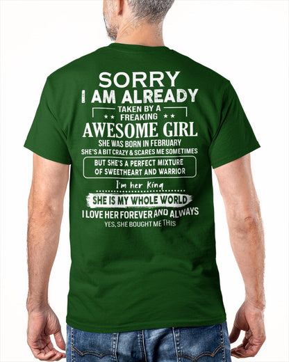 February - Awesome girl - Perfect gift for your boyfriend - (SKU04-86-02) - From Wife KATE02
