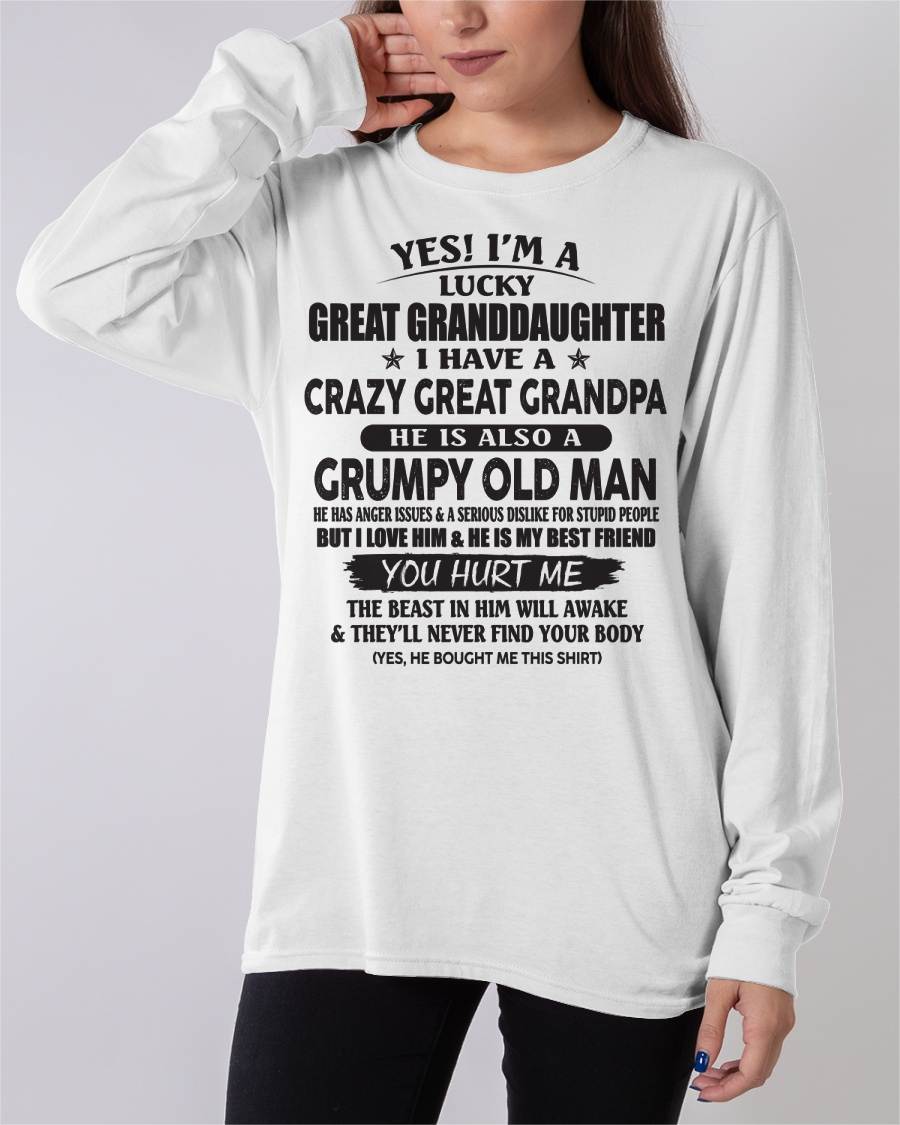 LUCKY GREAT GRANDDAUGHTER OF CRAZY GREAT GRANDPA - PERFECT GIFT FROM GREAT GRANDPA - KATE00 (SKU12-287-00)