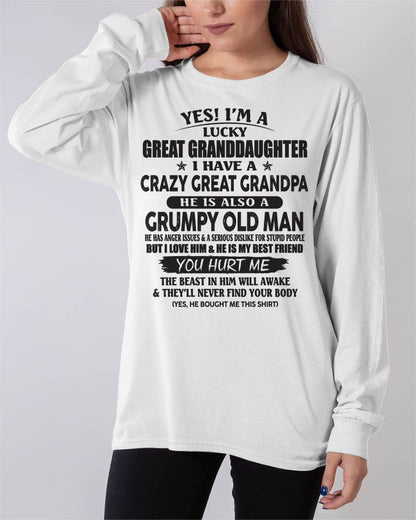 LUCKY GREAT GRANDDAUGHTER OF CRAZY GREAT GRANDPA - PERFECT GIFT FROM GREAT GRANDPA - KATE00 (SKU12-287-00)