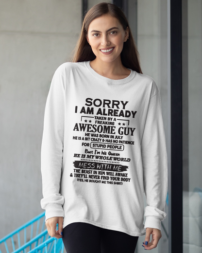 JULY – Sorry I Am Already Taken By A Freaking Awesome Guy – FROM HUSBAND TO WIFE – KATE07 (SKU26T-01108-07)