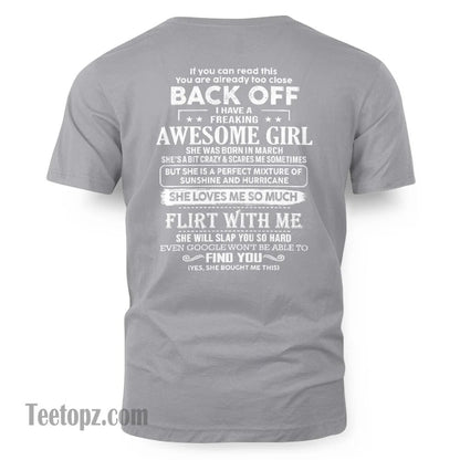 March – Awesome Girlfriend Born In March – Special gift for your Boyfriend – From Wife KATE03 (SKU06-17-03)