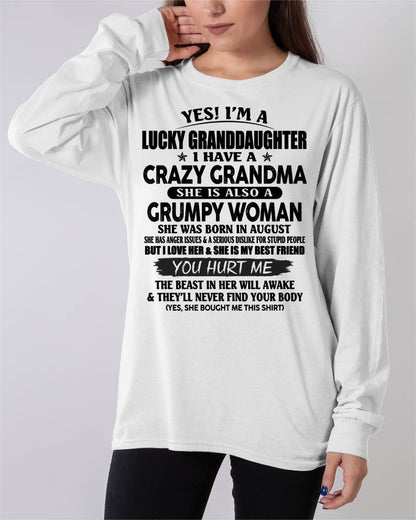 AUGUST - LUCKY GRANDDAUGHTER OF CRAZY GRANDMA - PERFECT GIFT FROM GRANDMA - KATE08 (SKU12-146-08)
