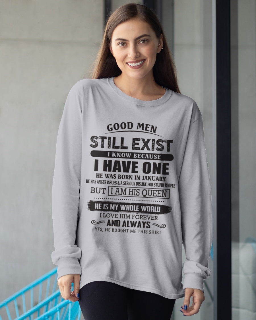 January - Good Men Still Exist - Perfect Gift For Your Girlfriend, Wife From Husband / Man - KATE01 (SKU07-166-01)