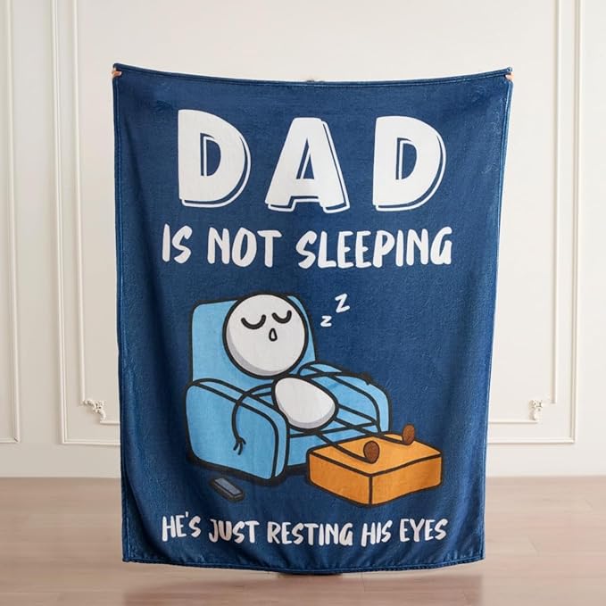 TO MY DAD - GIFT FROM SON - BLANKET - Funny Birthday Gift for Dad Husband, Dad is Not Sleeping Blanket, Fathers Day Dads Gifts from Daughter Son