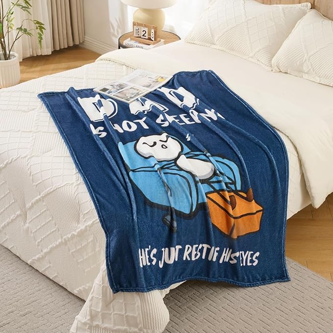 TO MY DAD - GIFT FROM SON - BLANKET - Funny Birthday Gift for Dad Husband, Dad is Not Sleeping Blanket, Fathers Day Dads Gifts from Daughter Son