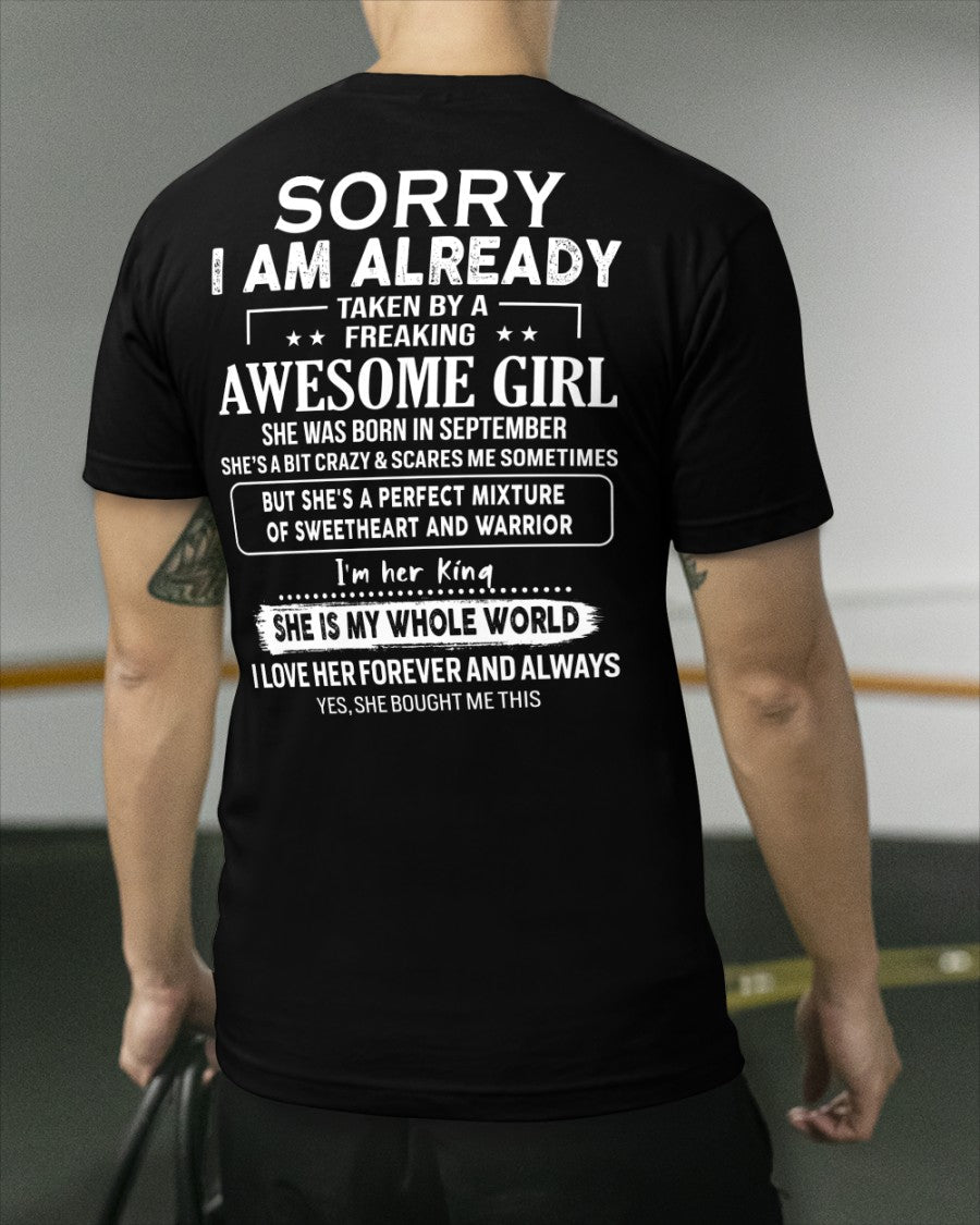 September - Awesome girl - Perfect gift for your boyfriend - (SKU04-86-09) - From Wife KATE09