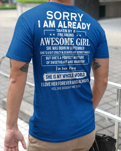 September - Awesome girl - Perfect gift for your boyfriend - (SKU04-86-09) - From Wife KATE09
