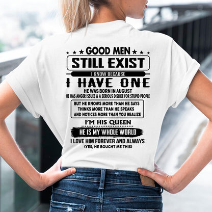August - Good men Still Exist - gift for your girlfriend, wife from Husband - KATE08 (SKU-GMSAU-08)
