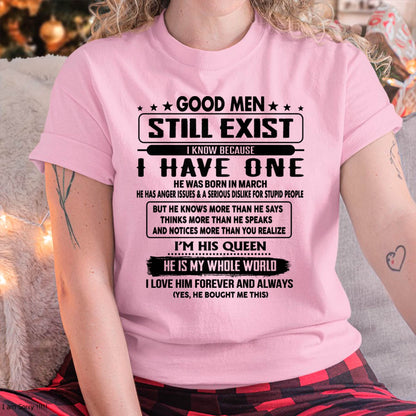 March - Good men Still Exist - gift for your girlfriend, wife from Husband - NIKI03 (SKU-GM-03)