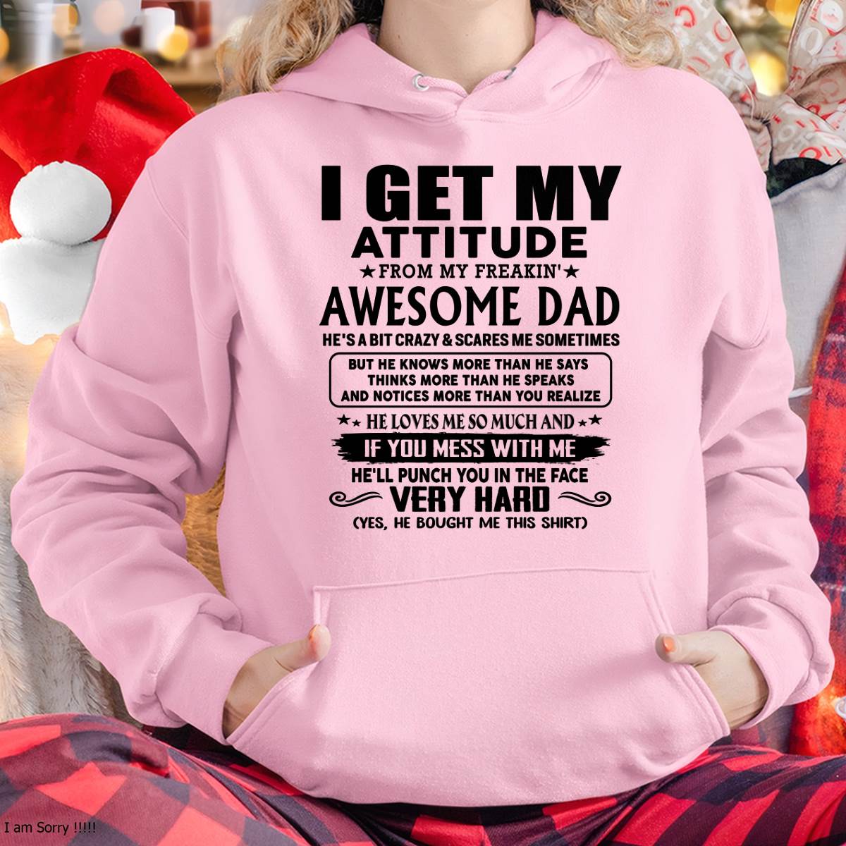 Thanks Dad - I GET MY ATTITUDE FROM MY FREAKIN' AWESOME DAD - Gift for Son and Daughter From Dad - KATE00 (SKU-TDD-CU-00)