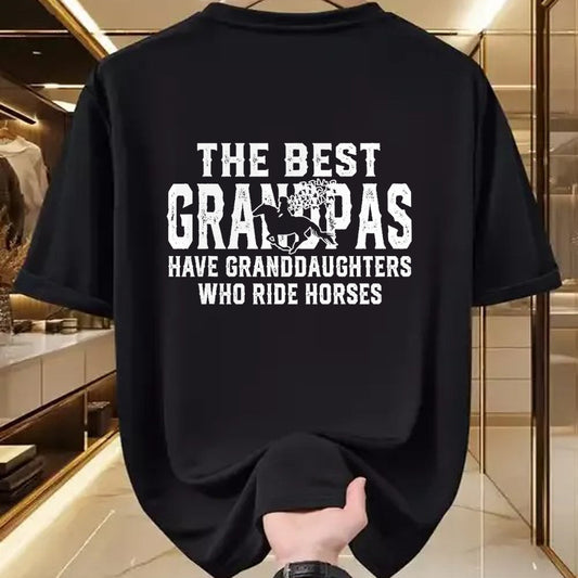 Best Grandpa Shirt, Proud Grandpa Unisex T-Shirt/Hoodie/Sweatshirt HLT00 - The best grandpas have granddaughters who ride horses T-Shirt