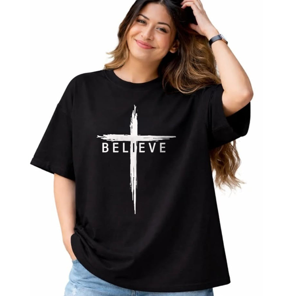 Christian Tee, Christian Faith Unisex T-Shirt/Hoodie/Sweatshirt HLT00 -  Believe Christian Cross Jesus Christ Christians Men Women T-Shirt