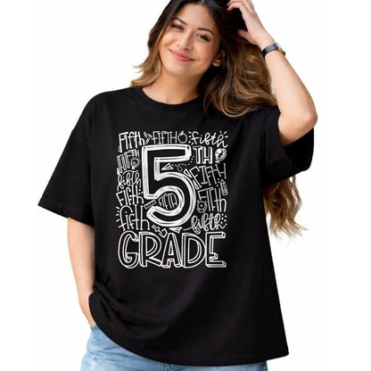 Best Teacher Shirt, Funny Teacher UnisexT-Shirt/Hoodie/Sweatshirt HLT00 - 5th Grade Teacher Shirts Typography Team Fifth Grade Back to School Tees T Shirts