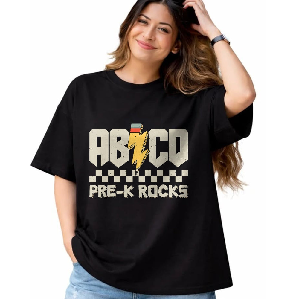 Best Teacher Shirt, Funny Teacher UnisexT-Shirt/Hoodie/Sweatshirt HLT00 - ABCD Pre-K Rocks Pencil Pre-K Teachers Rock for Boys and Children T-Shirt