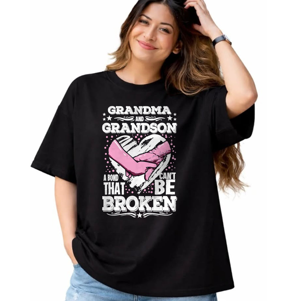 Best Grandma Shirt, Proud Grandma Unisex T-Shirt/Hoodie/Sweatshirt HLT00 - Nana Gift Grandma and Grandson a Bond That Can't be Broken T-Shirt
