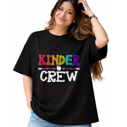 Best Teacher Shirt, Funny Teacher UnisexT-Shirt/Hoodie/Sweatshirt HLT00 - Kinder Crew Funny Kindergarten Teacher 1st Day of School T-Shirt