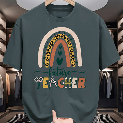 Best Teacher Shirt, Funny Teacher UnisexT-Shirt/Hoodie/Sweatshirt HLT00 - Future Teacher Boho Rainbow Leopard New Grad Student T-Shirt