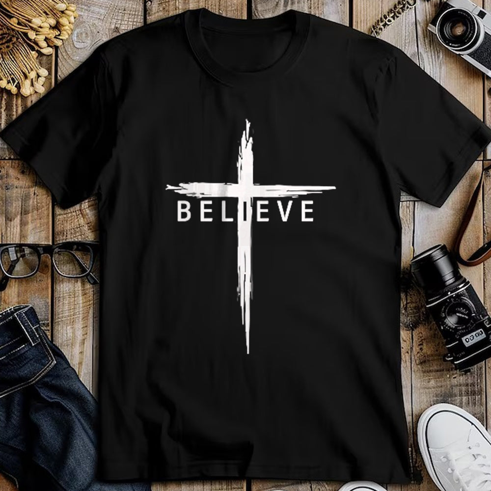 Christian Tee, Christian Faith Unisex T-Shirt/Hoodie/Sweatshirt HLT00 -  Believe Christian Cross Jesus Christ Christians Men Women T-Shirt