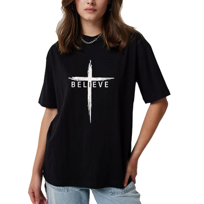 Christian Tee, Christian Faith Unisex T-Shirt/Hoodie/Sweatshirt HLT00 -  Believe Christian Cross Jesus Christ Christians Men Women T-Shirt
