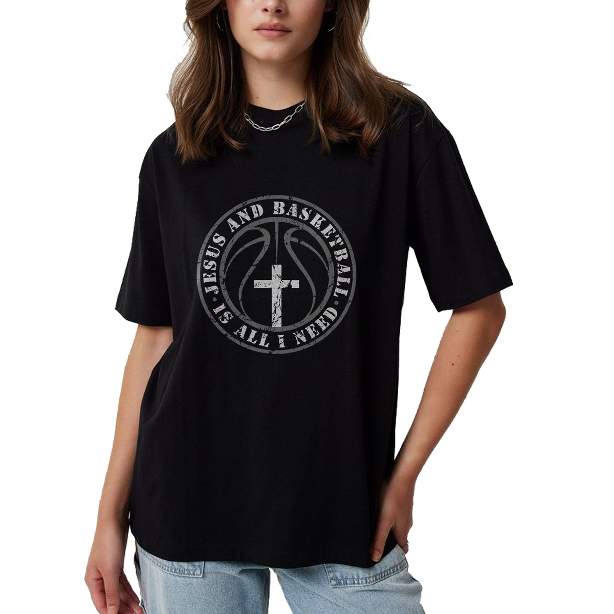 Christian Tee, Christian Faith Unisex T-Shirt/Hoodie/Sweatshirt HLT00 -  Basketball and Jesus Christian Faith Love Basketball & Jesus T-Shirt