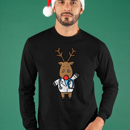 Best Doctor Shirt, Funny Doctor UnisexT-Shirt/Hoodie/Sweatshirt HLT00 - Reindeer Doctor Nurse Stethoscope Medical Christmas PJ T-Shirt