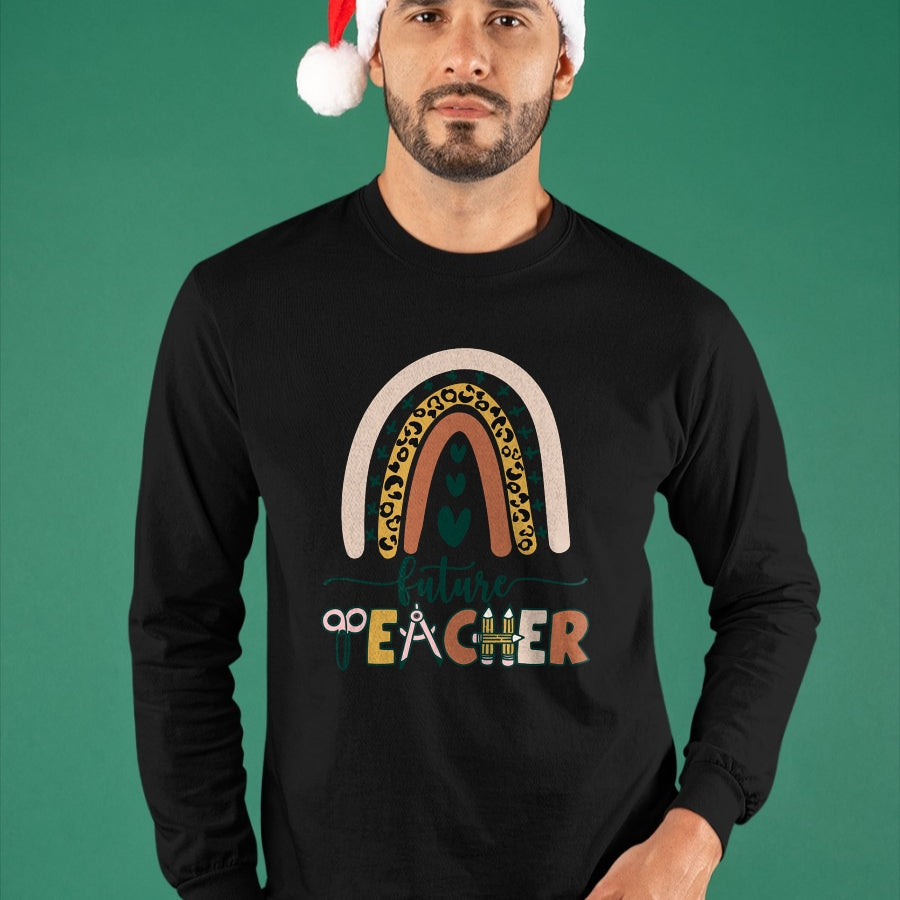 Best Teacher Shirt, Funny Teacher UnisexT-Shirt/Hoodie/Sweatshirt HLT00 - Future Teacher Boho Rainbow Leopard New Grad Student T-Shirt