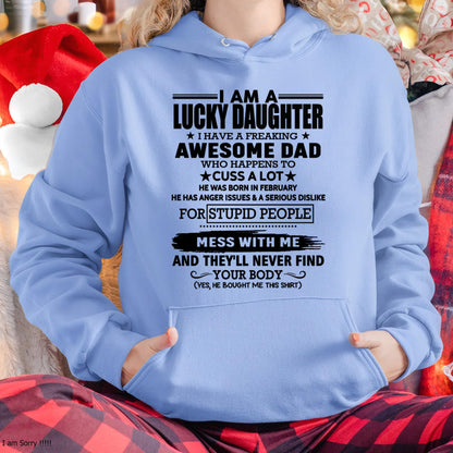 February - I'm Lucky Daughter - Gift for Daughter from Dad - KATE02 (SKU-T1406DD-02)