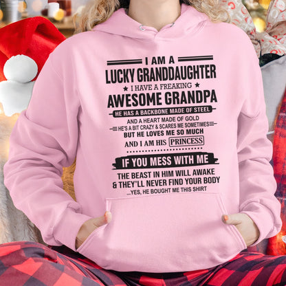 I Am A Lucky Granddaughter T-Shirt – Birthday Gift From Grandpa / Man - KATE00 (SKU11-122-00)