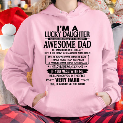 February - I'm Lucky Daughter - Gift for Daughter from Dad - KATE02 (SKU-TLUCKYDD-02)