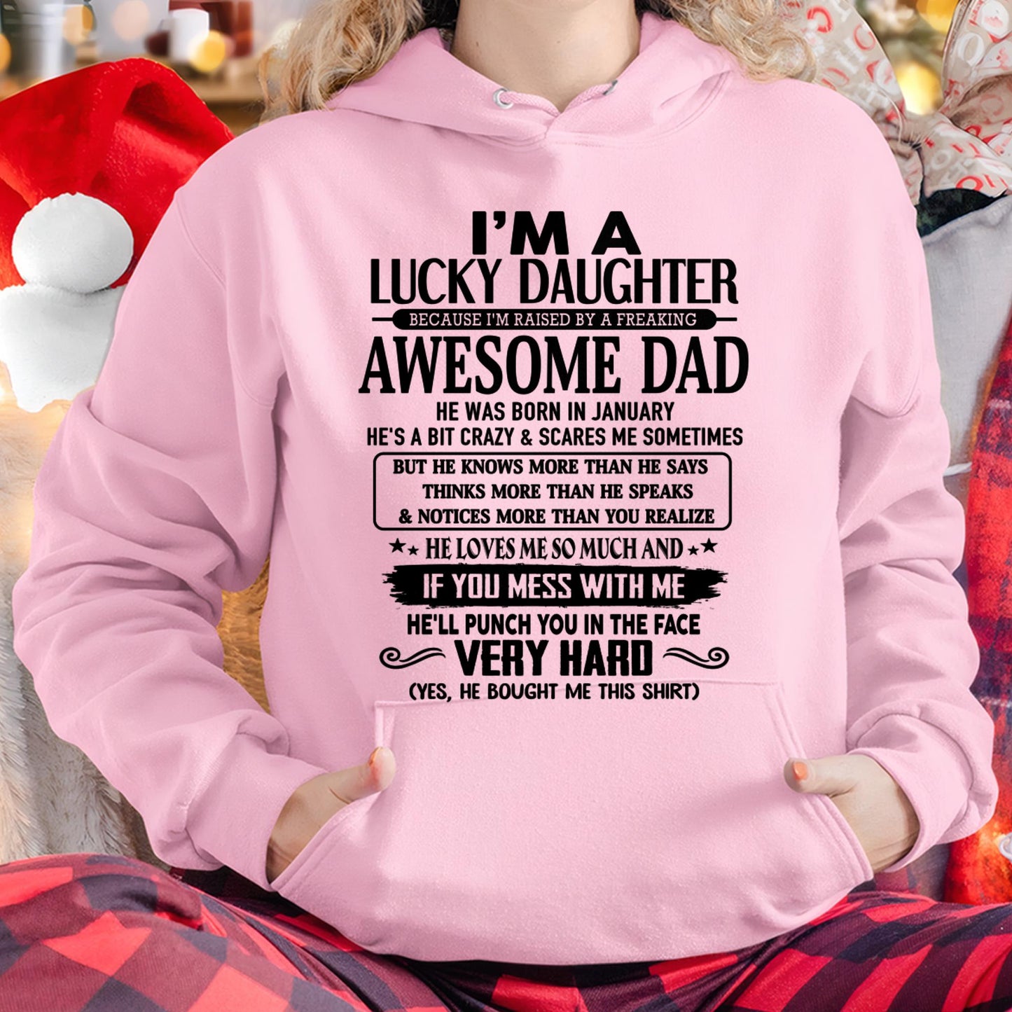 January - I'm Lucky Daughter - Gift for Daughter from Dad - KATE01 (SKU-TLUCKYDD-01)