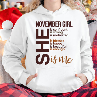 T-SHIRT - NOVEMBER GIRL - FOR WOMEN - SHE IS ME -NIKI11 (SKU2605-04-11)