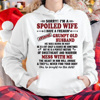 MAY - SPOILED WIFE OF AWESOME GRUMPY OLD HUSBAND - PERFECT GIFT  FROM HUSBAND - KATE05 (SKU12-111-05)