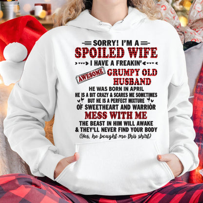 APRIL - SPOILED WIFE OF AWESOME GRUMPY OLD HUSBAND - PERFECT GIFT  FROM HUSBAND - KATE04 (SKU12-111-04)