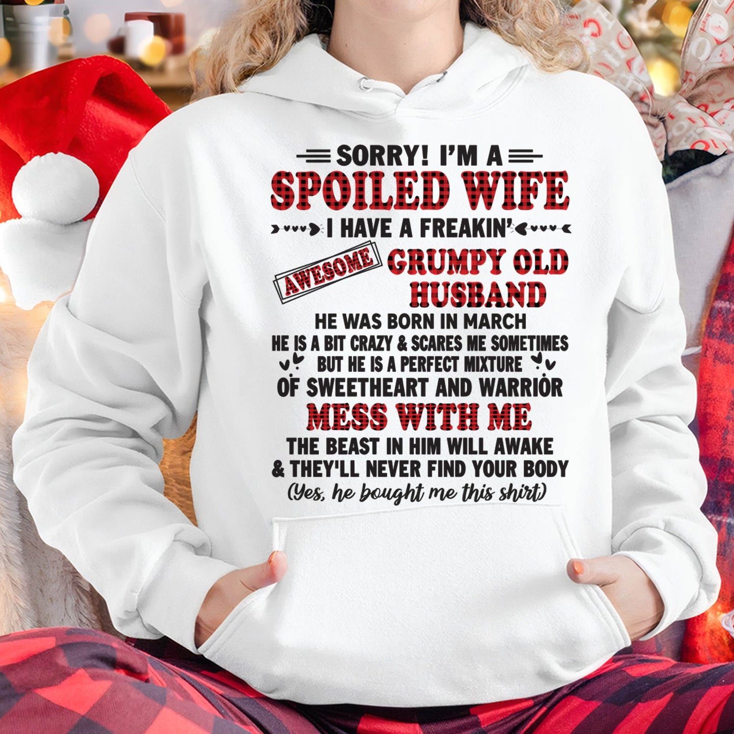 MARCH - SPOILED WIFE OF AWESOME GRUMPY OLD HUSBAND - PERFECT GIFT  FROM HUSBAND - KATE03 (SKU12-111-03)