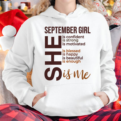 T-SHIRT - SEPTEMBER GIRL - FOR WOMEN - SHE IS ME -NIKI09 (SKU2605-04-09)