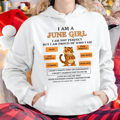 "I AM A JUNE GIRL" - Birthday Gift For June Girls - FMA KATE06 (SKU26T-01-62-06)