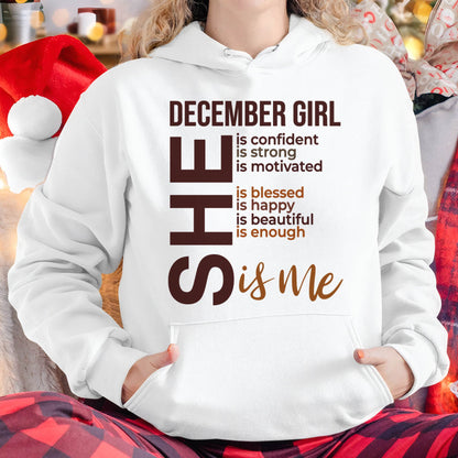 T-SHIRT - DECEMBER GIRL - FOR WOMEN - SHE IS ME -NIKI12 (SKU2605-04-12)