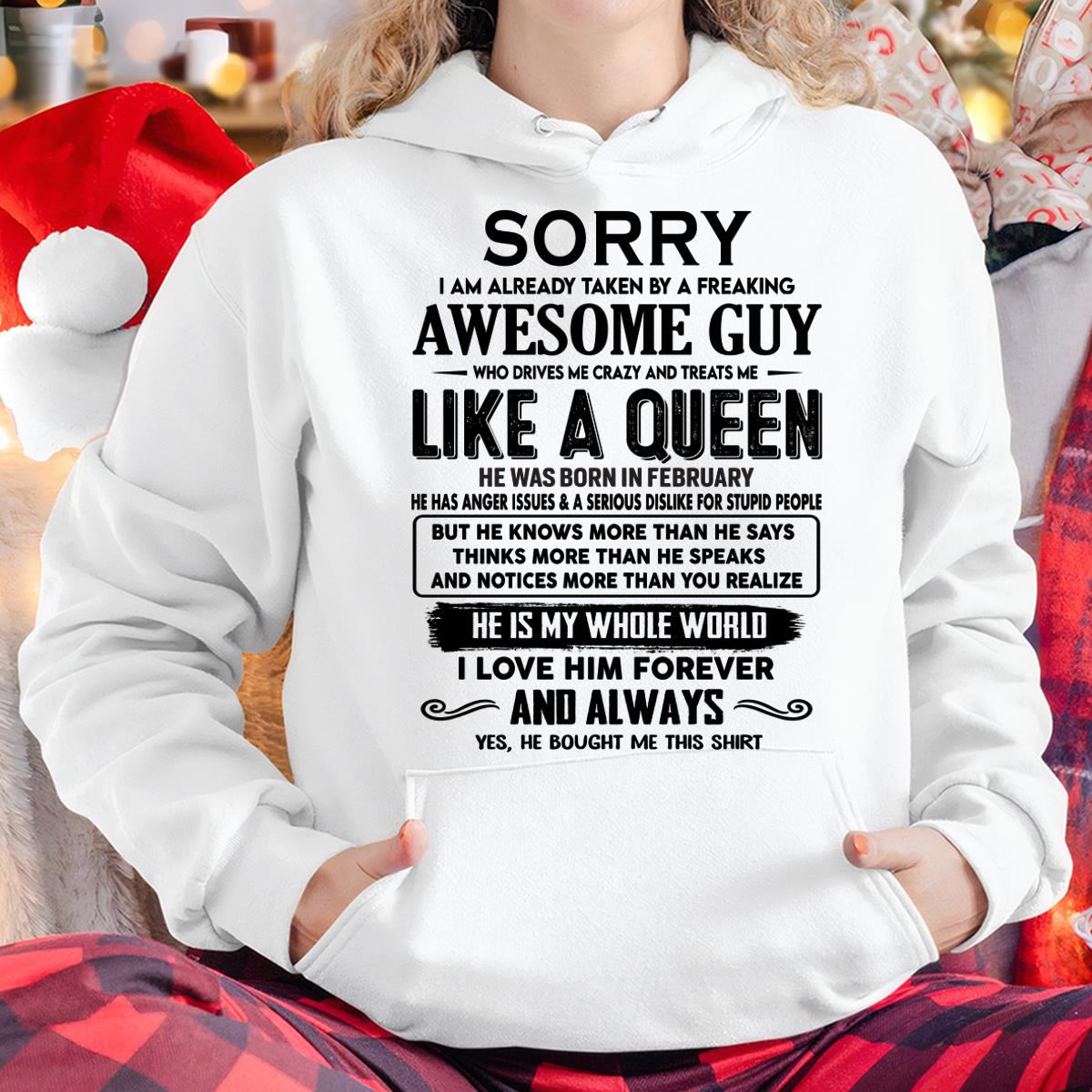 February - Sorry I am already taken by a freaking awesome guy - Gift for Wife From Husband - KATE02 (SKU-SRG-02)