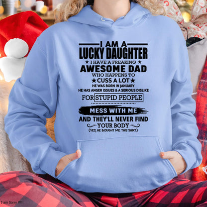 January - I'm Lucky Daughter - Gift for Daughter from Dad - KATE01 (SKU-T1406DD-01)