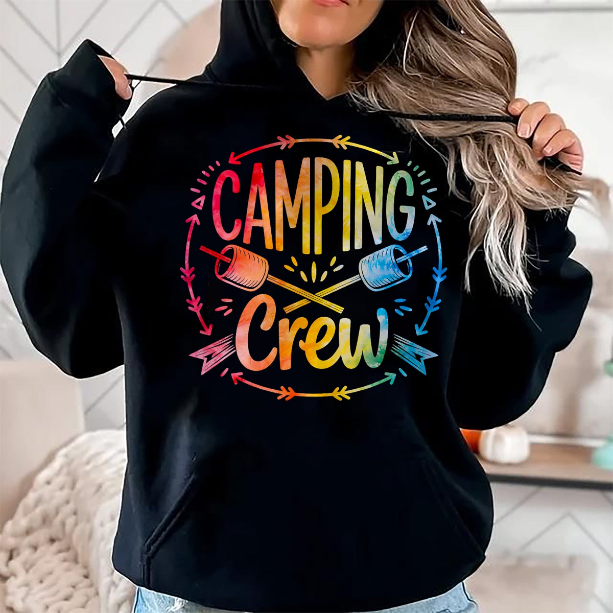 Funny Camping Shirt, Gift For Camping Lover Unisex T-Shirt/Hoodie/Sweatshirt HLT00 - Camping Crew Family Matching Camp Group Squad Team T-Shirt (1)