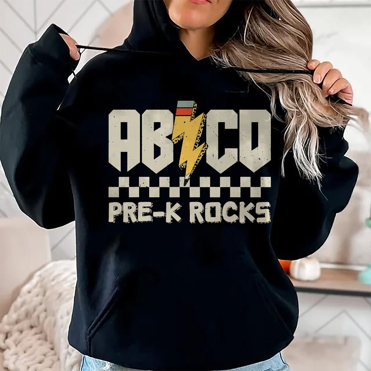 Best Teacher Shirt, Funny Teacher UnisexT-Shirt/Hoodie/Sweatshirt HLT00 - ABCD Pre-K Rocks Pencil Pre-K Teachers Rock for Boys and Children T-Shirt