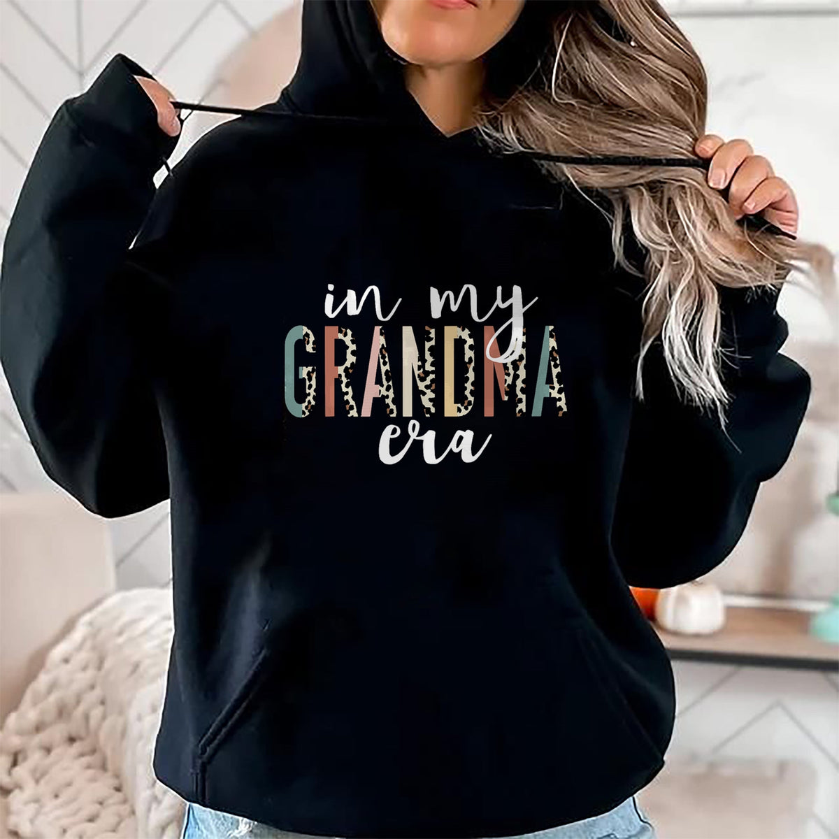 Best Grandma Shirt, Proud Grandma Unisex T-Shirt/Hoodie/Sweatshirt HLT00 - In My Grandma Era Leopard Letter Print Funny Gifts Grandma T-Shirt