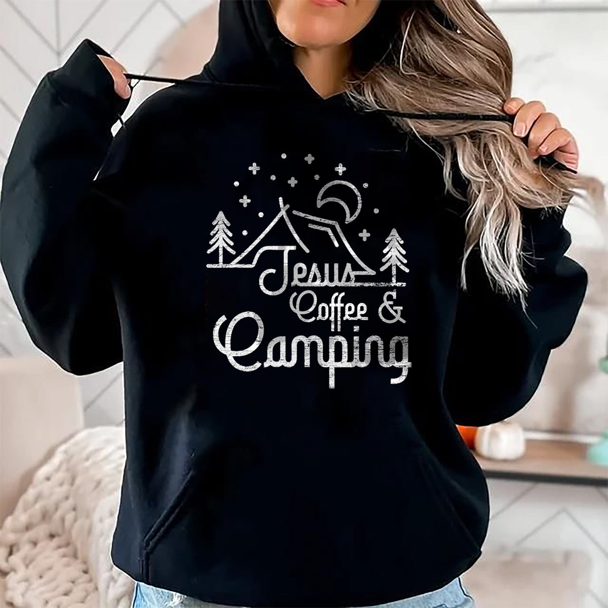 Christian Tee, Christian Faith Unisex T-Shirt/Hoodie/Sweatshirt HLT00 -  Camping Coffee Camper Camp Lover Christian Jesus T-Shirt