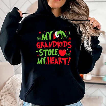 Best Grandma Shirt, Proud Grandma Unisex T-Shirt/Hoodie/Sweatshirt HLT00 - My Grandkids Stole My Heart Vintage Grandma Christmas Xmas T-Shirt